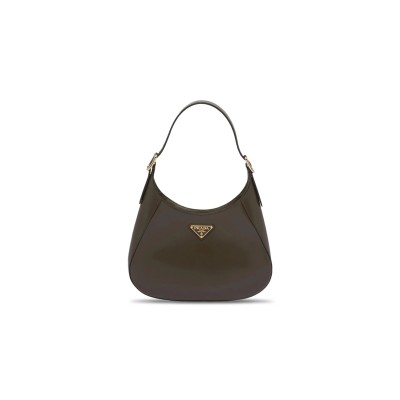 PRADA ENAMEL METAL HEAD LEATHER SHOULDER BAG 1BC179 (26*19*5cm)